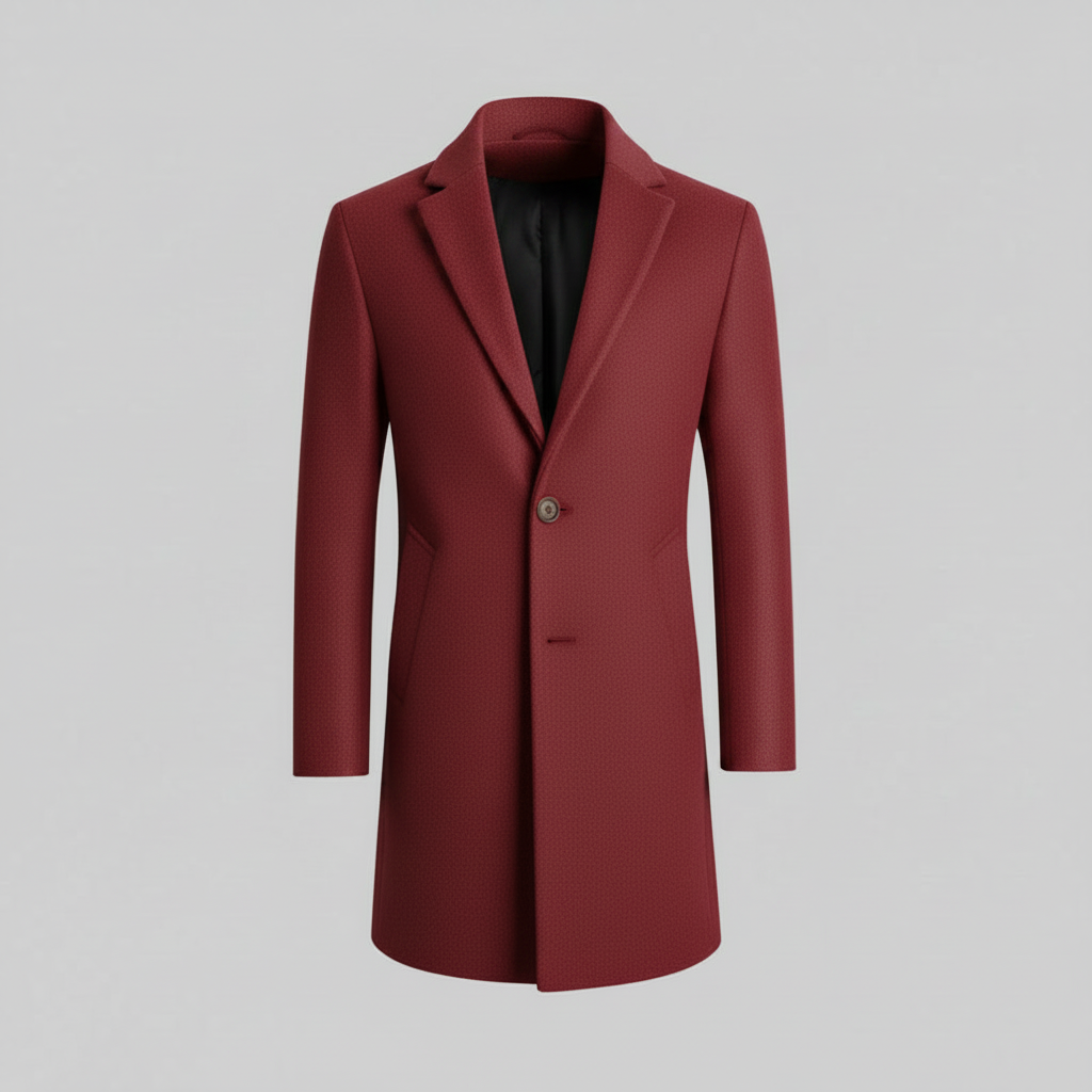 Men's Long Overcoat | Notched Lapel Trench Coat