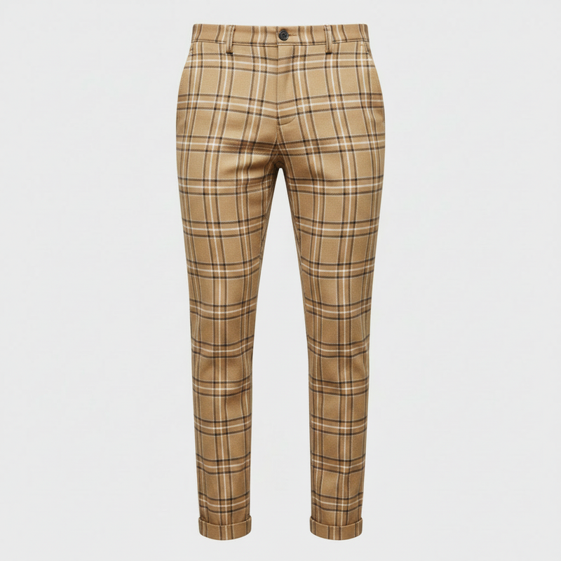 Sasha Checked Chinos | Men's Trousers Casual Pants