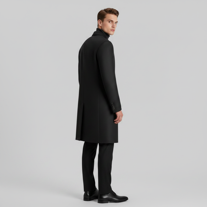 Men's Long Overcoat | Notched Lapel Trench Coat