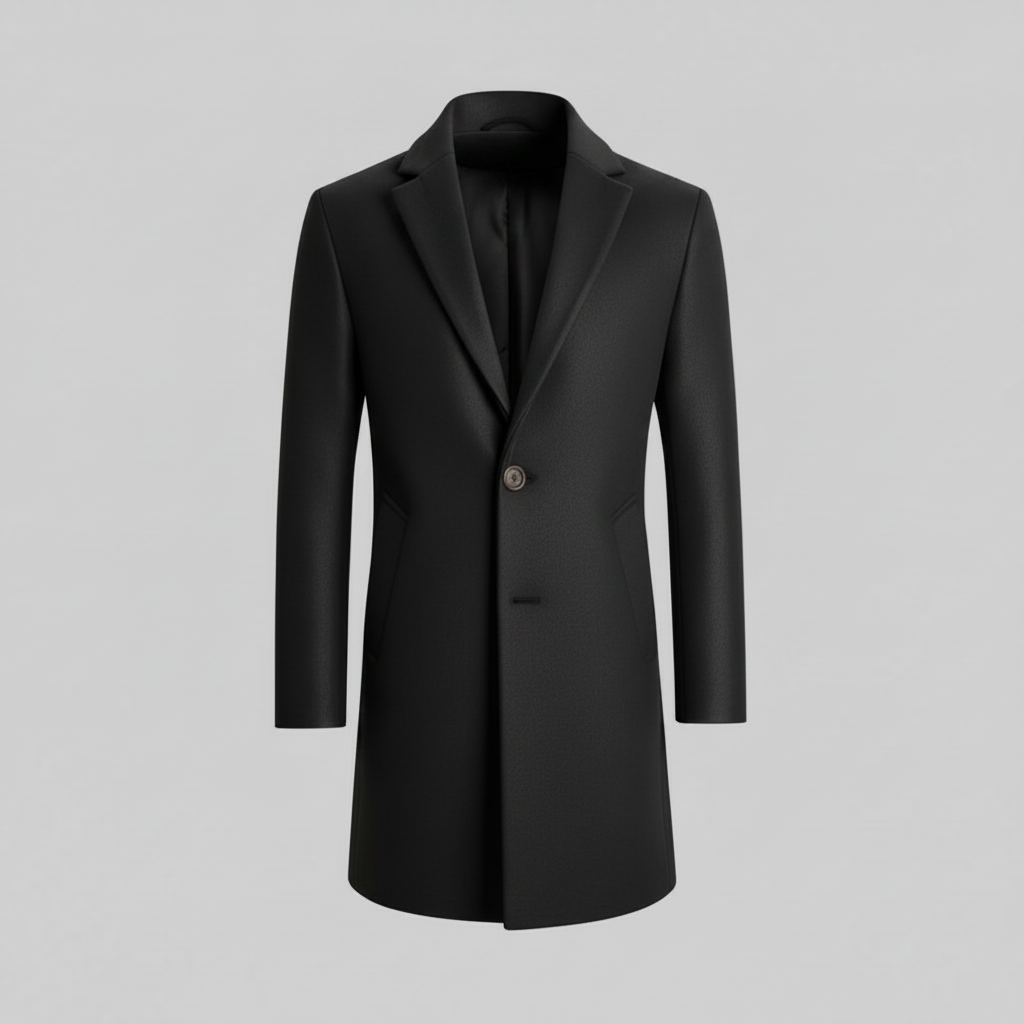 Men's Long Overcoat | Notched Lapel Trench Coat
