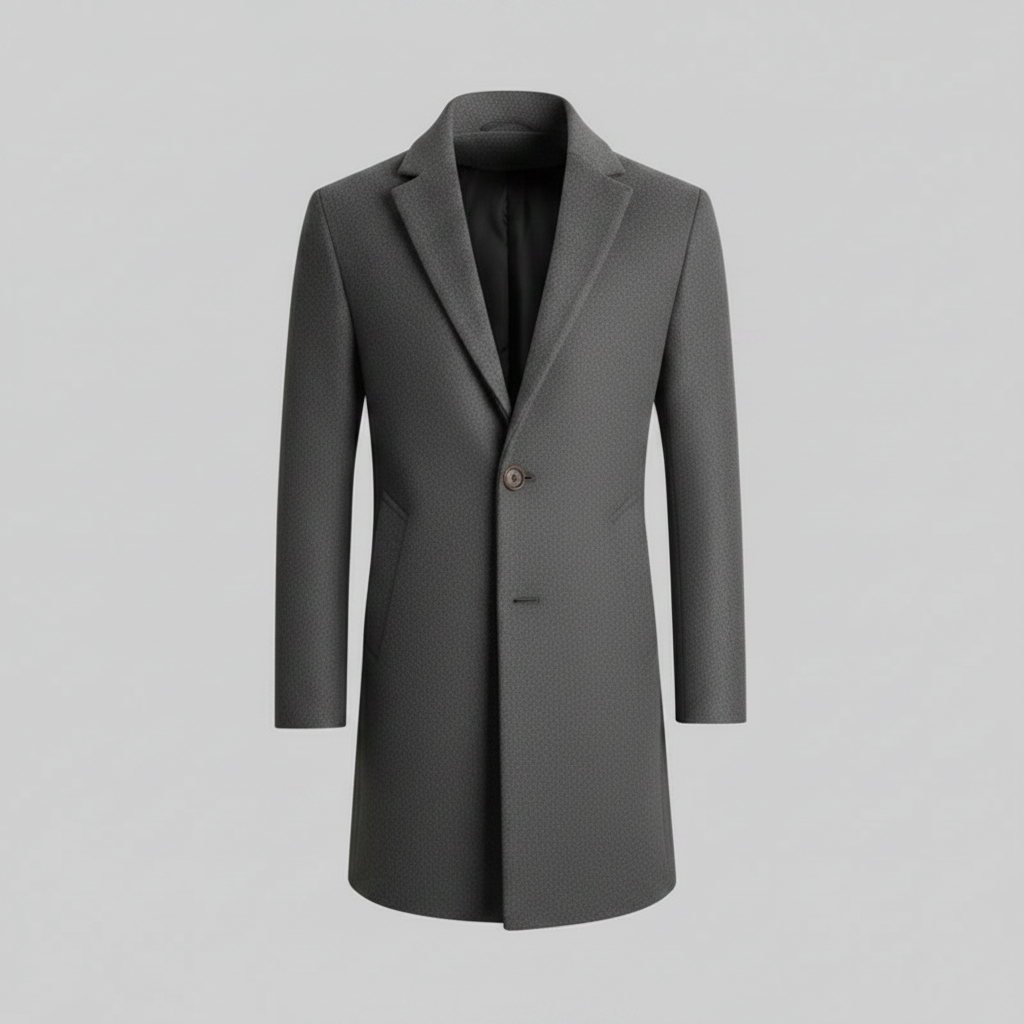Men's Long Overcoat | Notched Lapel Trench Coat