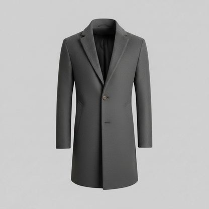 Men's Long Overcoat | Notched Lapel Trench Coat