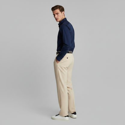 Men's Pleated Trousers | Straight Fit Formal Pants