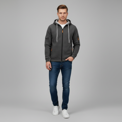 Men's Utility Zip-Up Hoodie | Casual Sweatshirt with Pockets