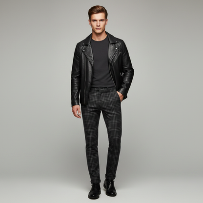 Sasha Checked Chinos | Men's Trousers Casual Pants