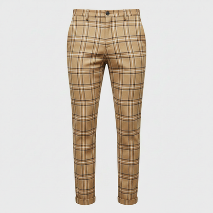 Sasha Checked Chinos | Men's Trousers Casual Pants