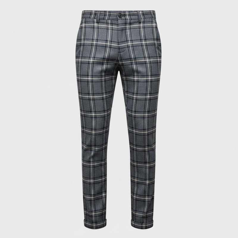 Sasha Checked Chinos | Men's Trousers Casual Pants